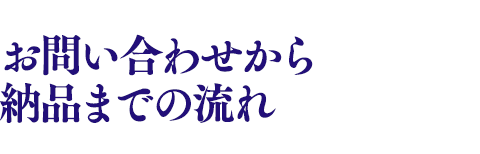 お問い合わせから納品までの流れ