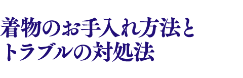 着物のお手入れ方法とトラブルが起きたときの対処法