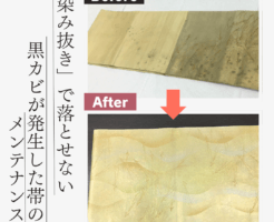 黒カビの発生した帯ビフォーアフター
